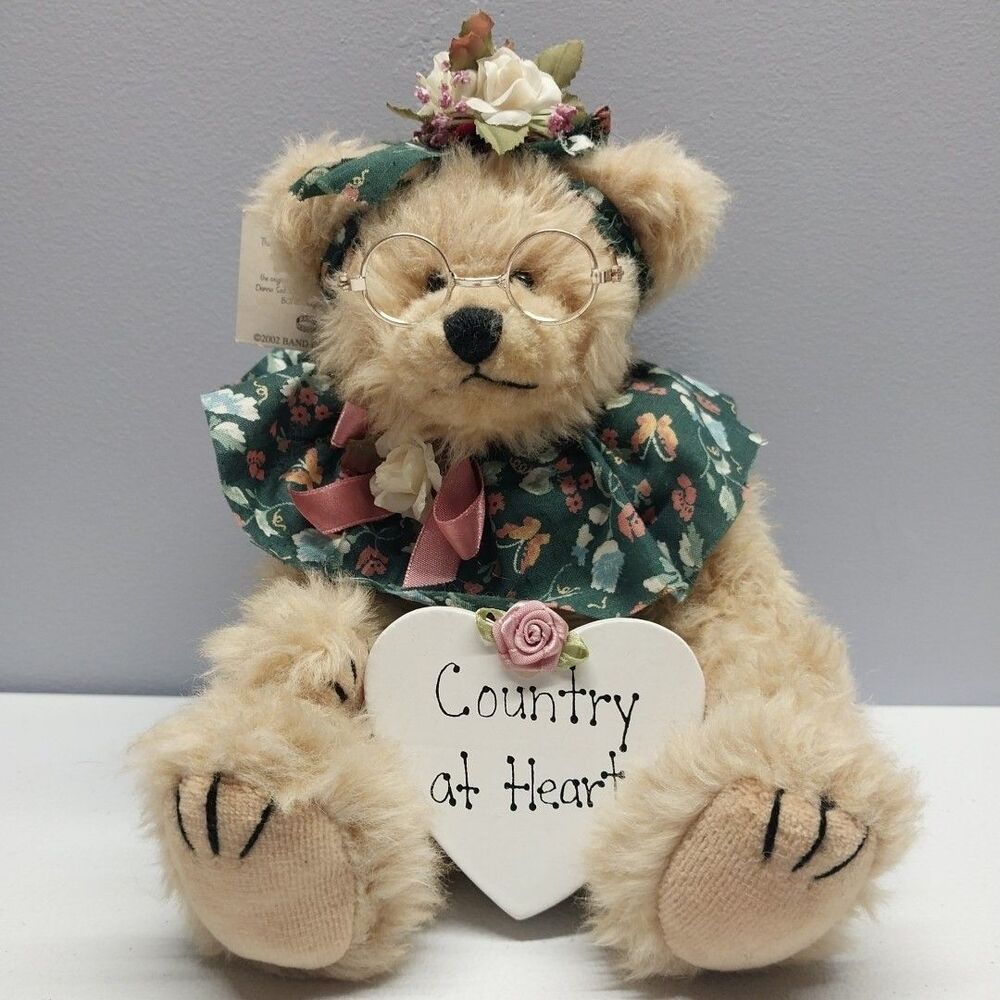 Beary Elegant Country At Heart Teddy Bear 2002 Donna Salveta Grandma Bear Decor
